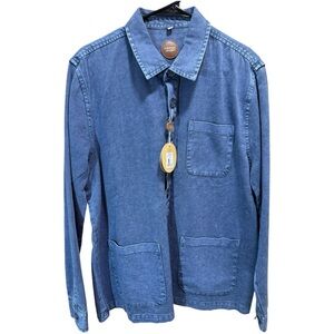 Common People Hop Garment Dye Overshirt Blue Size M NWT Luxe Cotton